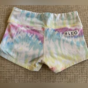 FLEO CROSSFIT SHORTS PASTEL TIEDYE ORIGINAL 3.25” MIDRISE XS